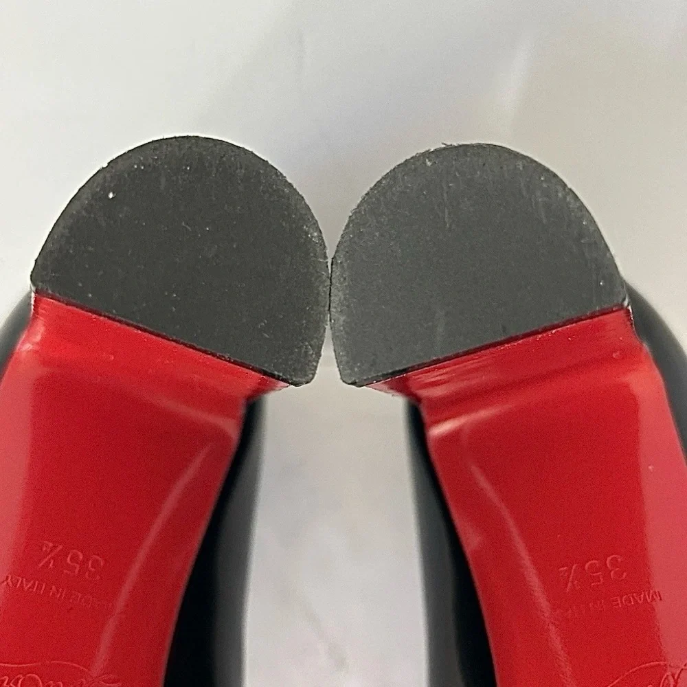 Christian Louboutin Lady Gena Pumps Heels Black Patent Leather Size 35.5 US 5.5 - Picture 12 of 13